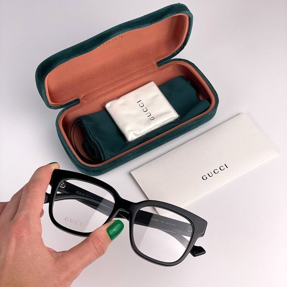 Gucci GG0958O 004 Eyeglasses Black Rectangle Unisex - Picture 1 of 10